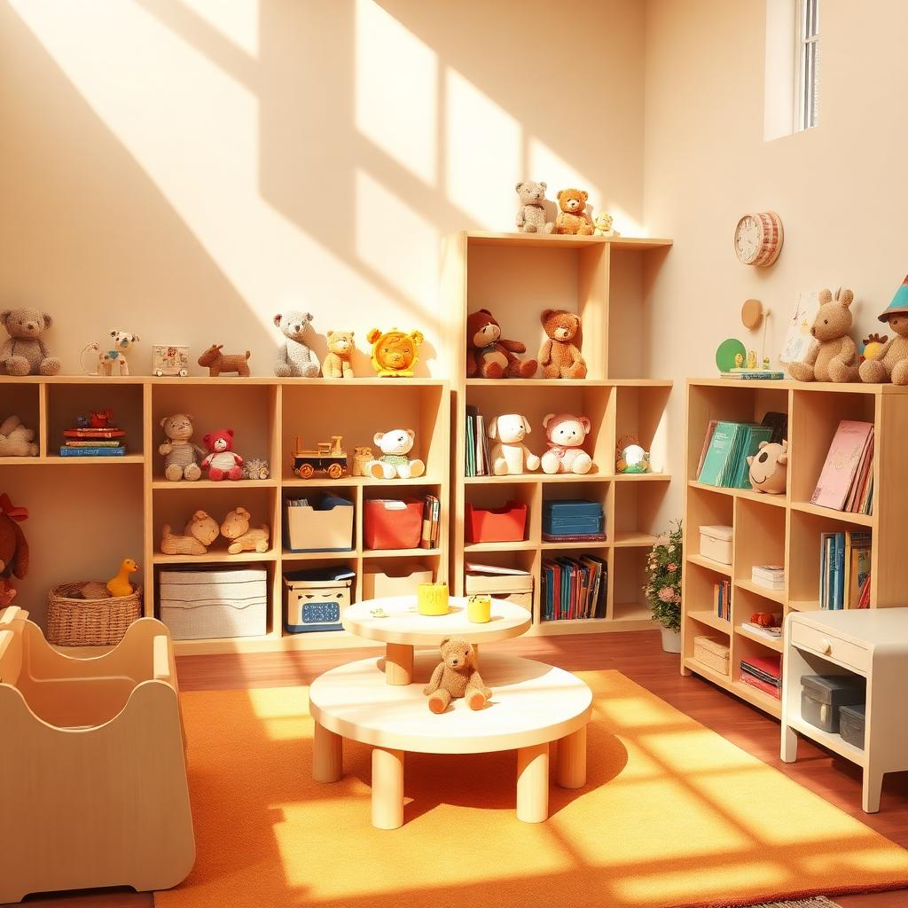 Cozy playroom filled with toys and books